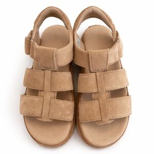 UGG Goldenstar Strap Sandals Driftwood Suede Platform Women’s 9.5